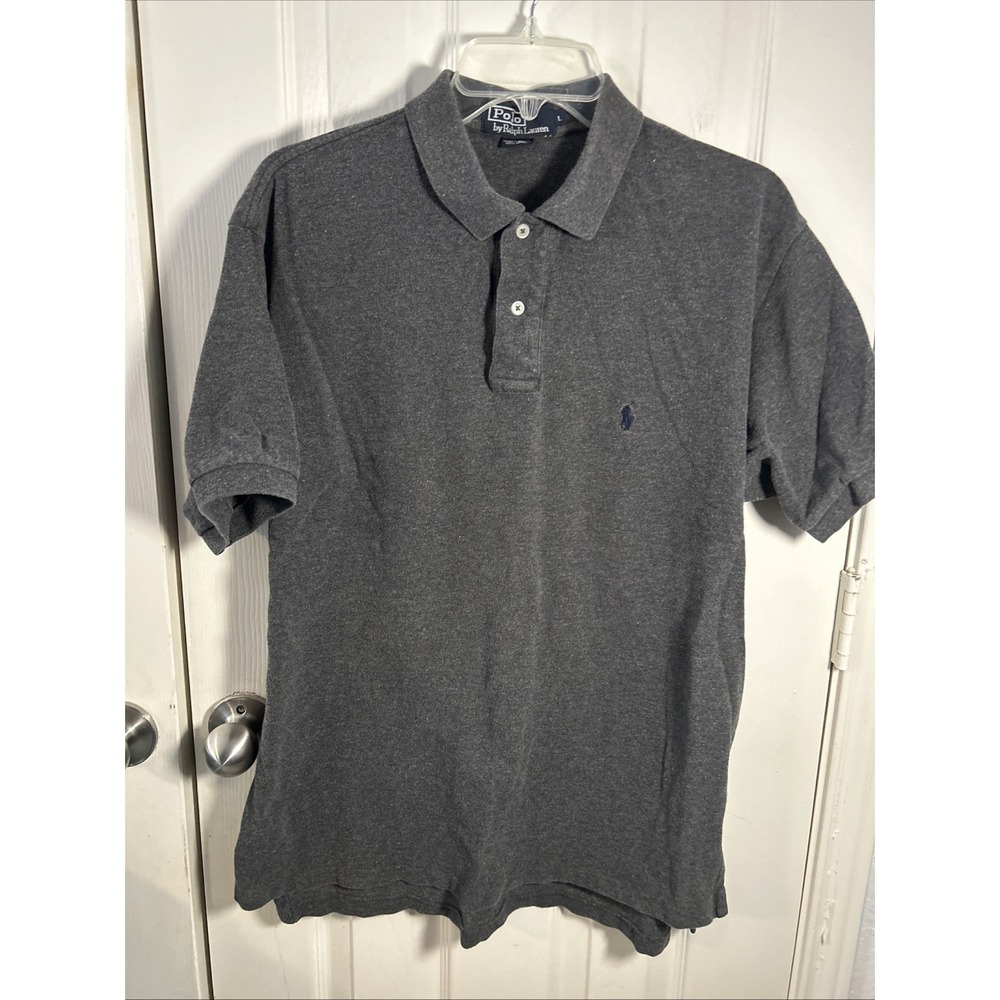 VTG Men's‎ Polo Ralph Lauren Short Sleeve Polo- Size Large Dark Gray